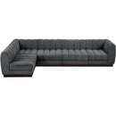 Meridian Quinn Grey Chenille Fabric Modular Sectional IMAGE 5