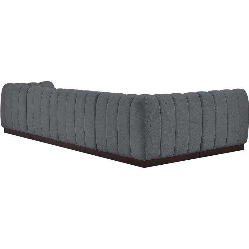 Meridian Quinn Grey Chenille Fabric Modular Sectional IMAGE 6