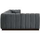 Meridian Quinn Grey Chenille Fabric Modular Sectional IMAGE 7