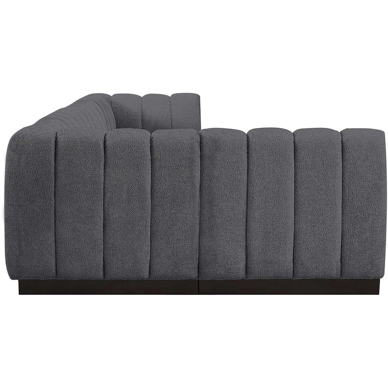 Meridian Quinn Grey Chenille Fabric Modular Sectional IMAGE 7
