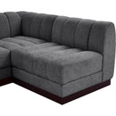 Meridian Quinn Grey Chenille Fabric Modular Sectional IMAGE 9