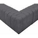 Meridian Quinn Grey Chenille Fabric Modular Sectional IMAGE 10