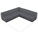 Meridian Quinn Grey Chenille Fabric Modular Sectional IMAGE 13