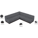 Meridian Quinn Grey Chenille Fabric Modular Sectional IMAGE 14
