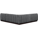 Meridian Quinn Grey Chenille Fabric Modular Sectional IMAGE 3