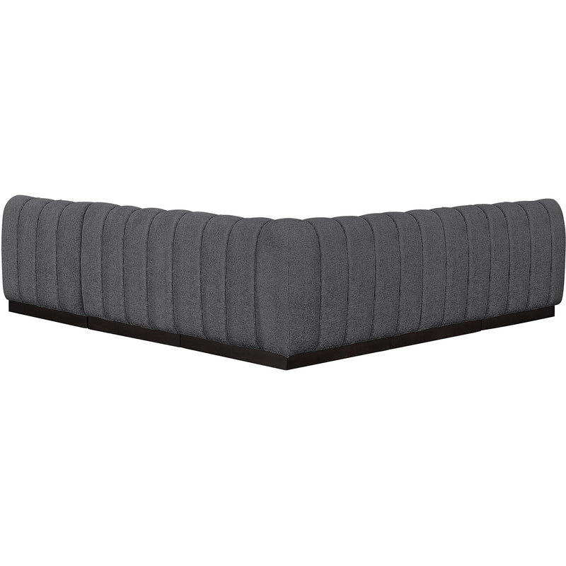 Meridian Quinn Grey Chenille Fabric Modular Sectional IMAGE 3