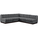 Meridian Quinn Grey Chenille Fabric Modular Sectional IMAGE 4