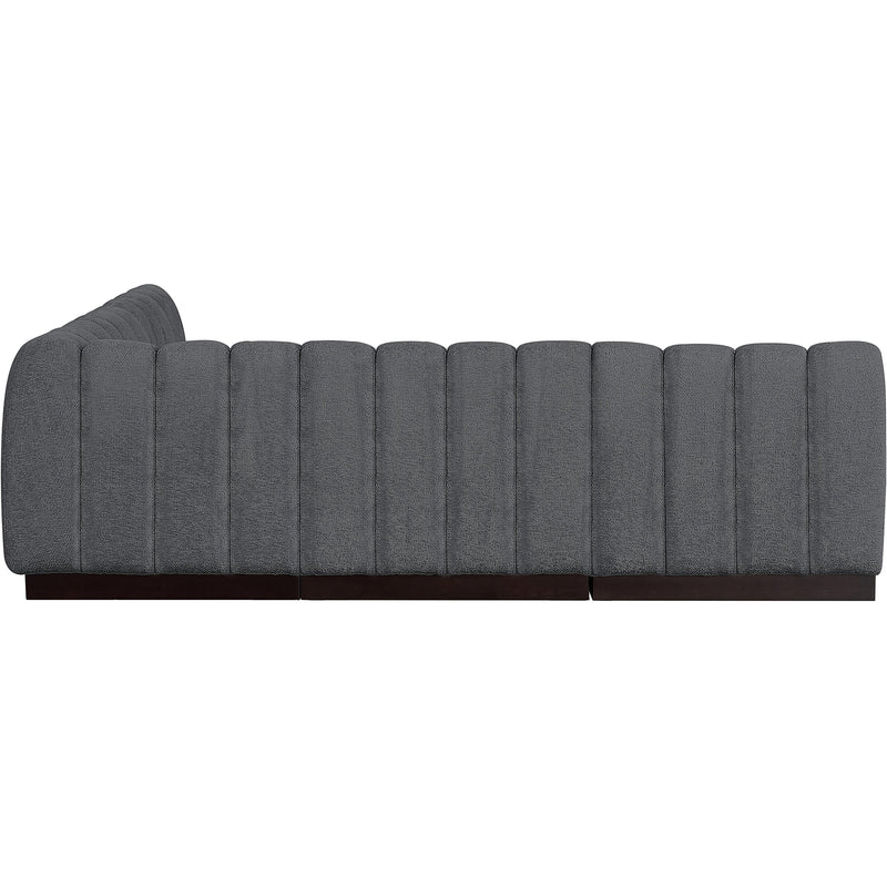 Meridian Quinn Grey Chenille Fabric Modular Sectional IMAGE 6