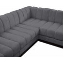 Meridian Quinn Grey Chenille Fabric Modular Sectional IMAGE 9