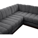 Meridian Quinn Grey Chenille Fabric Modular Sectional IMAGE 10