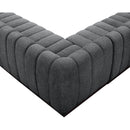 Meridian Quinn Grey Chenille Fabric Modular Sectional IMAGE 11