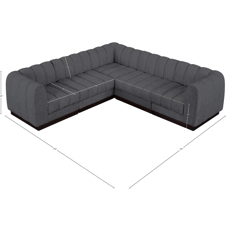 Meridian Quinn Grey Chenille Fabric Modular Sectional IMAGE 15