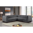 Meridian Quinn Grey Chenille Fabric Modular Sectional IMAGE 2