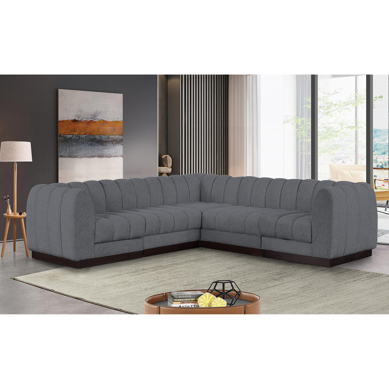 Meridian Quinn Grey Chenille Fabric Modular Sectional IMAGE 2