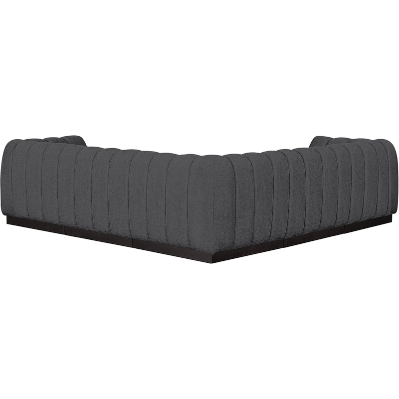 Meridian Quinn Grey Chenille Fabric Modular Sectional IMAGE 3