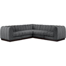 Meridian Quinn Grey Chenille Fabric Modular Sectional IMAGE 4