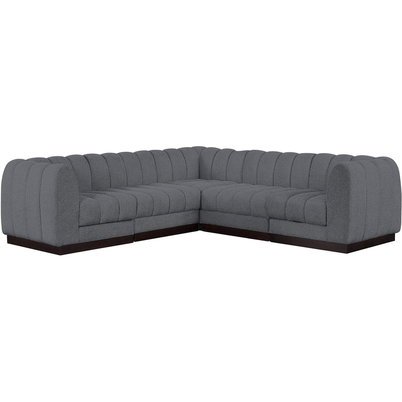 Meridian Quinn Grey Chenille Fabric Modular Sectional IMAGE 4