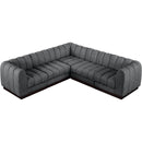 Meridian Quinn Grey Chenille Fabric Modular Sectional IMAGE 5