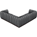 Meridian Quinn Grey Chenille Fabric Modular Sectional IMAGE 6
