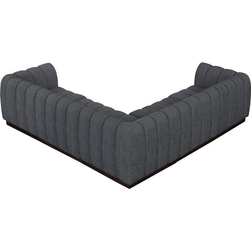 Meridian Quinn Grey Chenille Fabric Modular Sectional IMAGE 6
