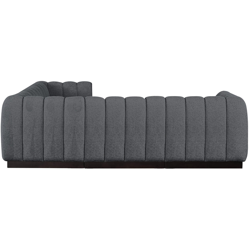 Meridian Quinn Grey Chenille Fabric Modular Sectional IMAGE 7