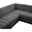 Meridian Quinn Grey Chenille Fabric Modular Sectional IMAGE 10