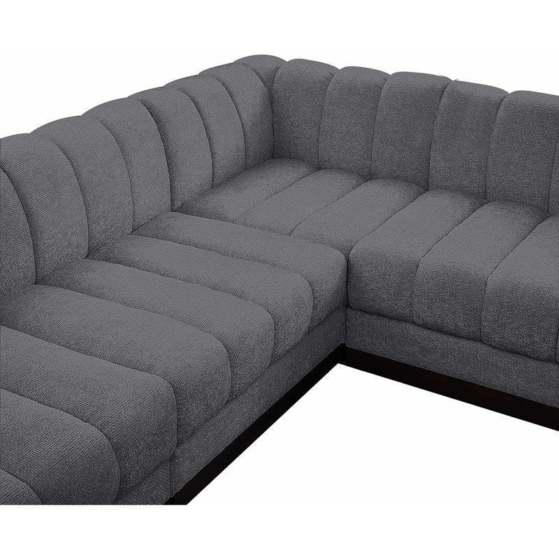 Meridian Quinn Grey Chenille Fabric Modular Sectional IMAGE 10