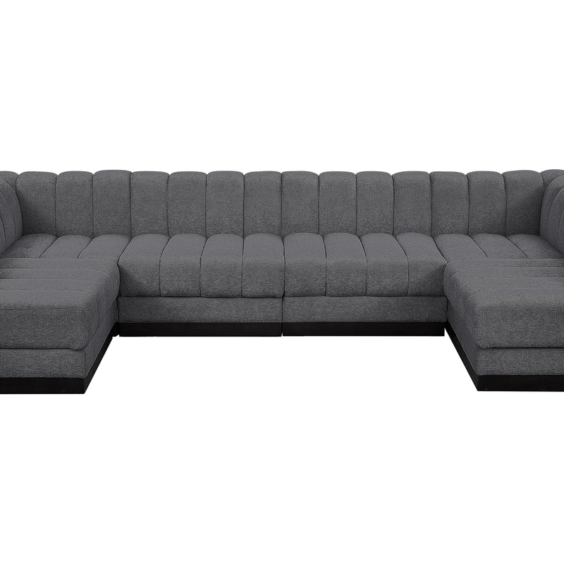 Meridian Quinn Grey Chenille Fabric Modular Sectional IMAGE 11