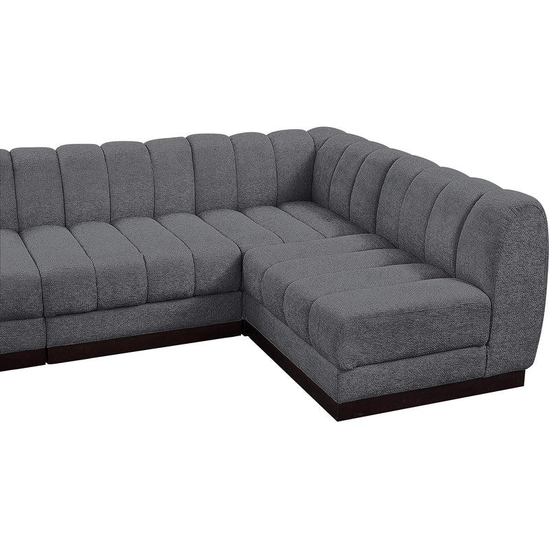 Meridian Quinn Grey Chenille Fabric Modular Sectional IMAGE 13
