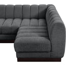 Meridian Quinn Grey Chenille Fabric Modular Sectional IMAGE 15