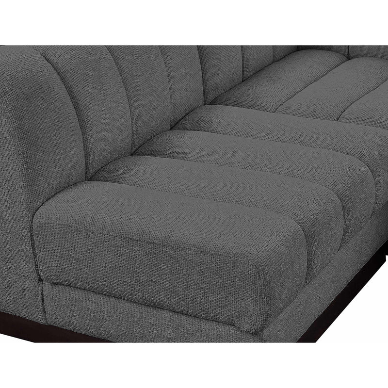 Meridian Quinn Grey Chenille Fabric Modular Sectional IMAGE 16