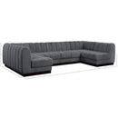 Meridian Quinn Grey Chenille Fabric Modular Sectional IMAGE 19