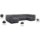 Meridian Quinn Grey Chenille Fabric Modular Sectional IMAGE 20