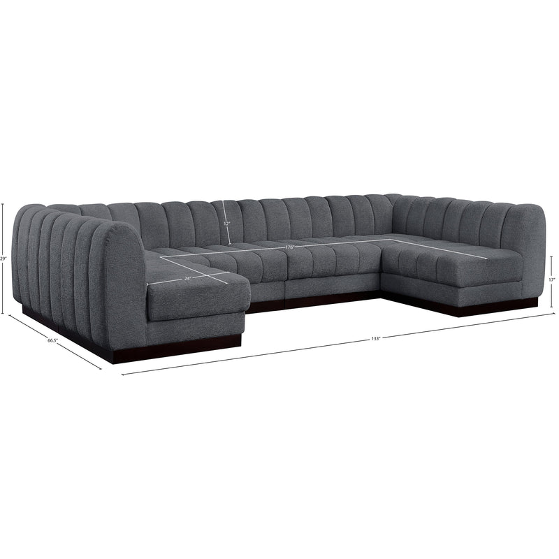 Meridian Quinn Grey Chenille Fabric Modular Sectional IMAGE 20