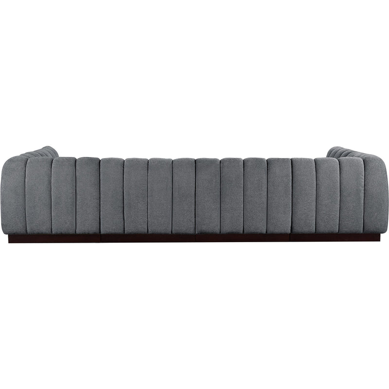 Meridian Quinn Grey Chenille Fabric Modular Sectional IMAGE 3