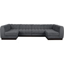 Meridian Quinn Grey Chenille Fabric Modular Sectional IMAGE 4