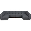 Meridian Quinn Grey Chenille Fabric Modular Sectional IMAGE 5