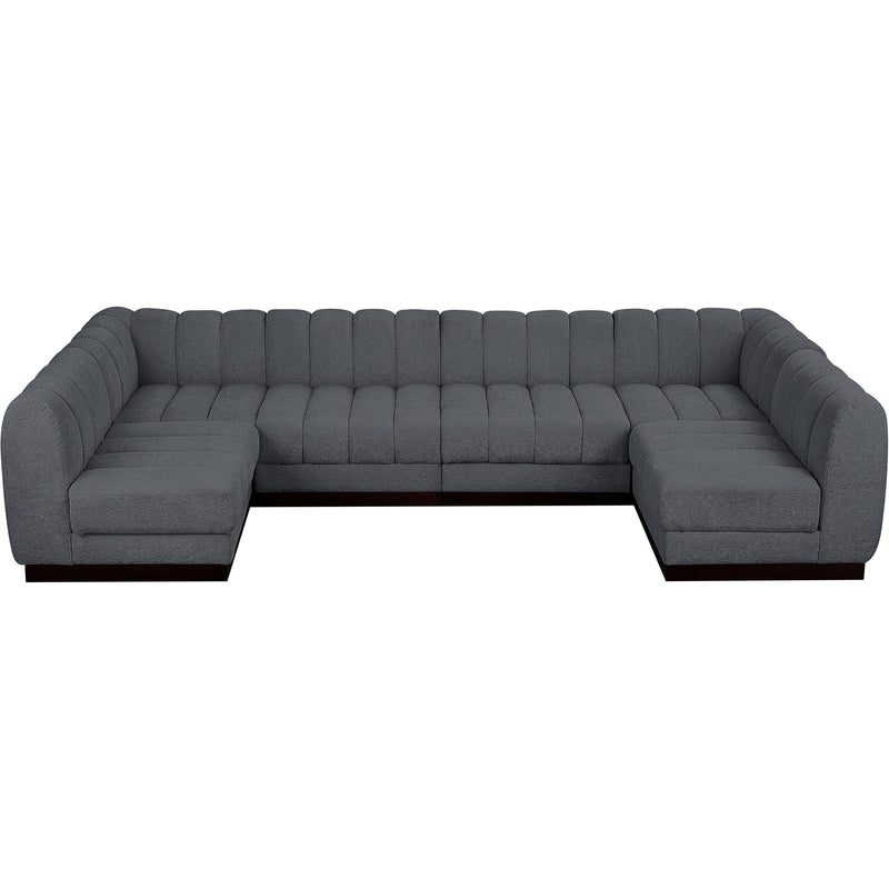 Meridian Quinn Grey Chenille Fabric Modular Sectional IMAGE 5