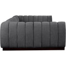 Meridian Quinn Grey Chenille Fabric Modular Sectional IMAGE 7