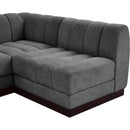 Meridian Quinn Grey Chenille Fabric Modular Sectional IMAGE 9
