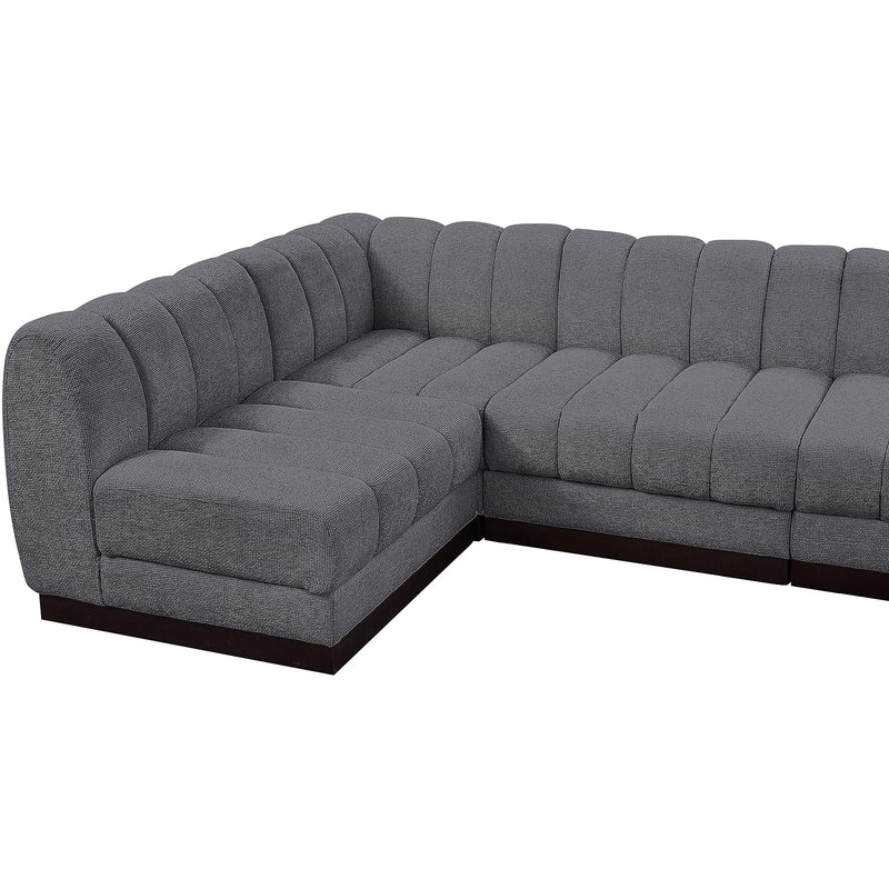 Meridian Quinn Grey Chenille Fabric Modular Sectional IMAGE 12