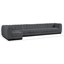 Meridian Quinn Grey Chenille Fabric Modular Sectional IMAGE 19