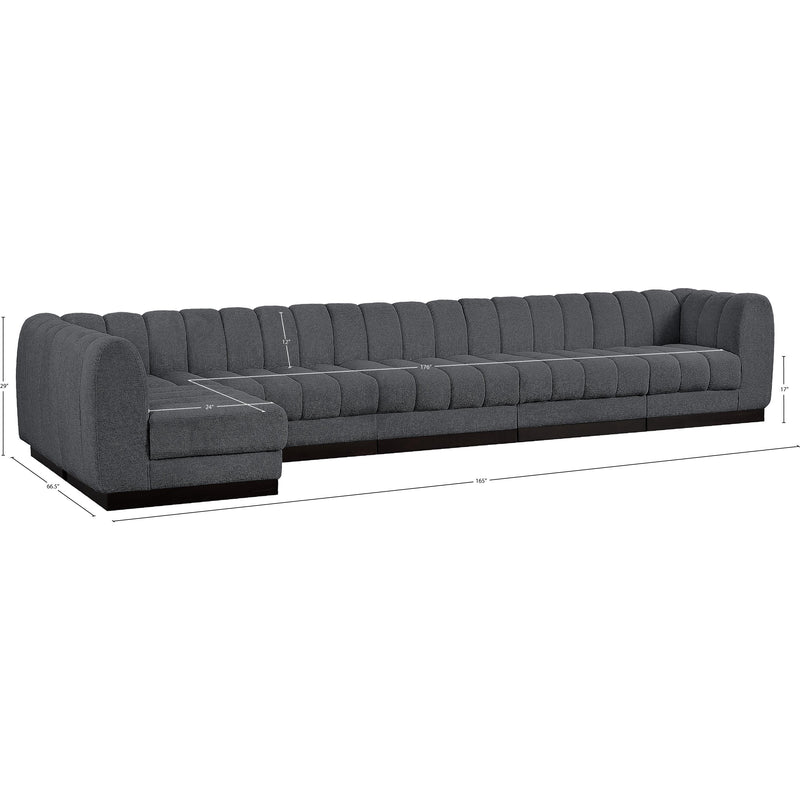Meridian Quinn Grey Chenille Fabric Modular Sectional IMAGE 20