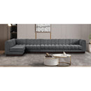 Meridian Quinn Grey Chenille Fabric Modular Sectional IMAGE 2