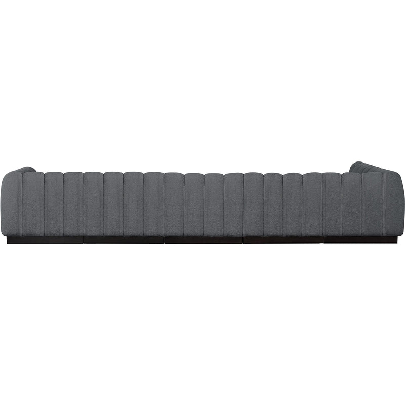 Meridian Quinn Grey Chenille Fabric Modular Sectional IMAGE 3