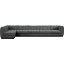 Meridian Quinn Grey Chenille Fabric Modular Sectional IMAGE 4