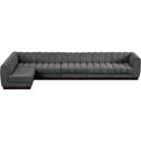Meridian Quinn Grey Chenille Fabric Modular Sectional IMAGE 5