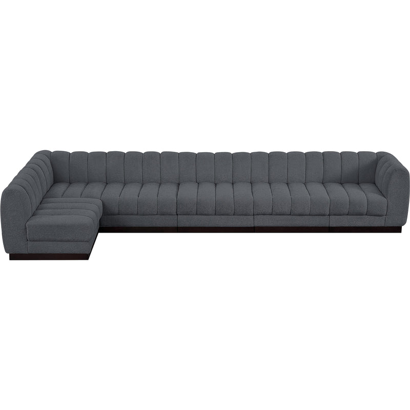 Meridian Quinn Grey Chenille Fabric Modular Sectional IMAGE 5