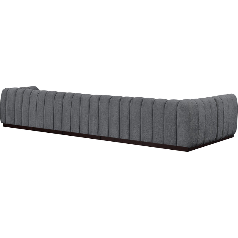 Meridian Quinn Grey Chenille Fabric Modular Sectional IMAGE 6