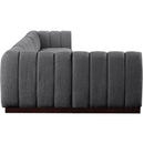 Meridian Quinn Grey Chenille Fabric Modular Sectional IMAGE 7